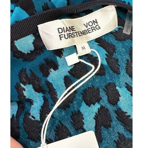 Diane Von Furstenberg evergreen leopard print midi skirt size M - Picture 3 of 12